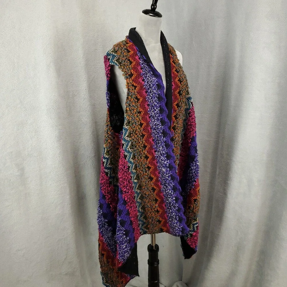 Soft Surroundings Cardigan Sweater One Size Boho Artsy Sleeveless Open Front - Picture 1 of 13